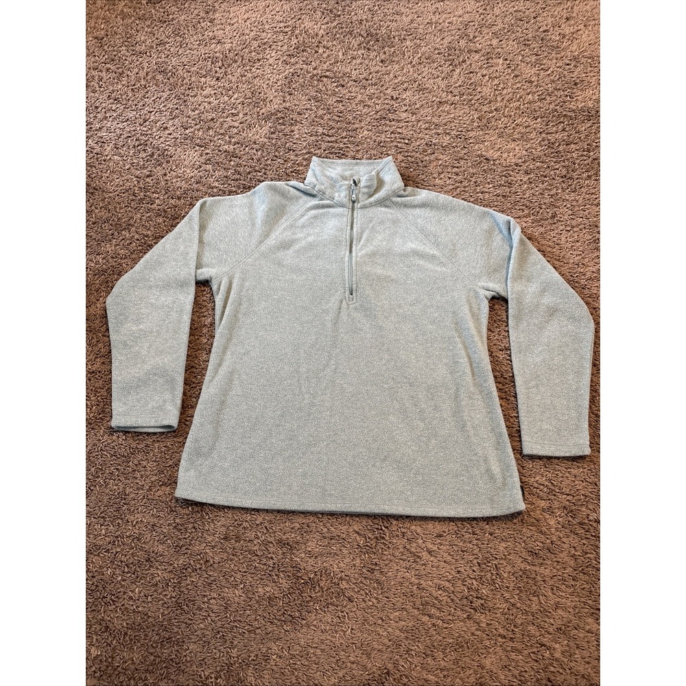 Eddie Bauer 1/4 Zip Pullover Fleece‎ Sweater Women's Size Large Light Blue